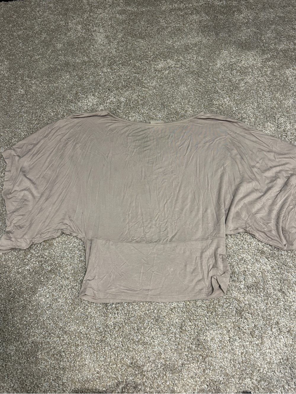 Relaxed Dolman Sleeve Tunic in Light Taupe
